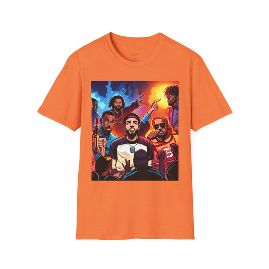 BIG 3 Unisex Softstyle T-Shirt with J Cole, Kendrick Lamar, and Drake Design
