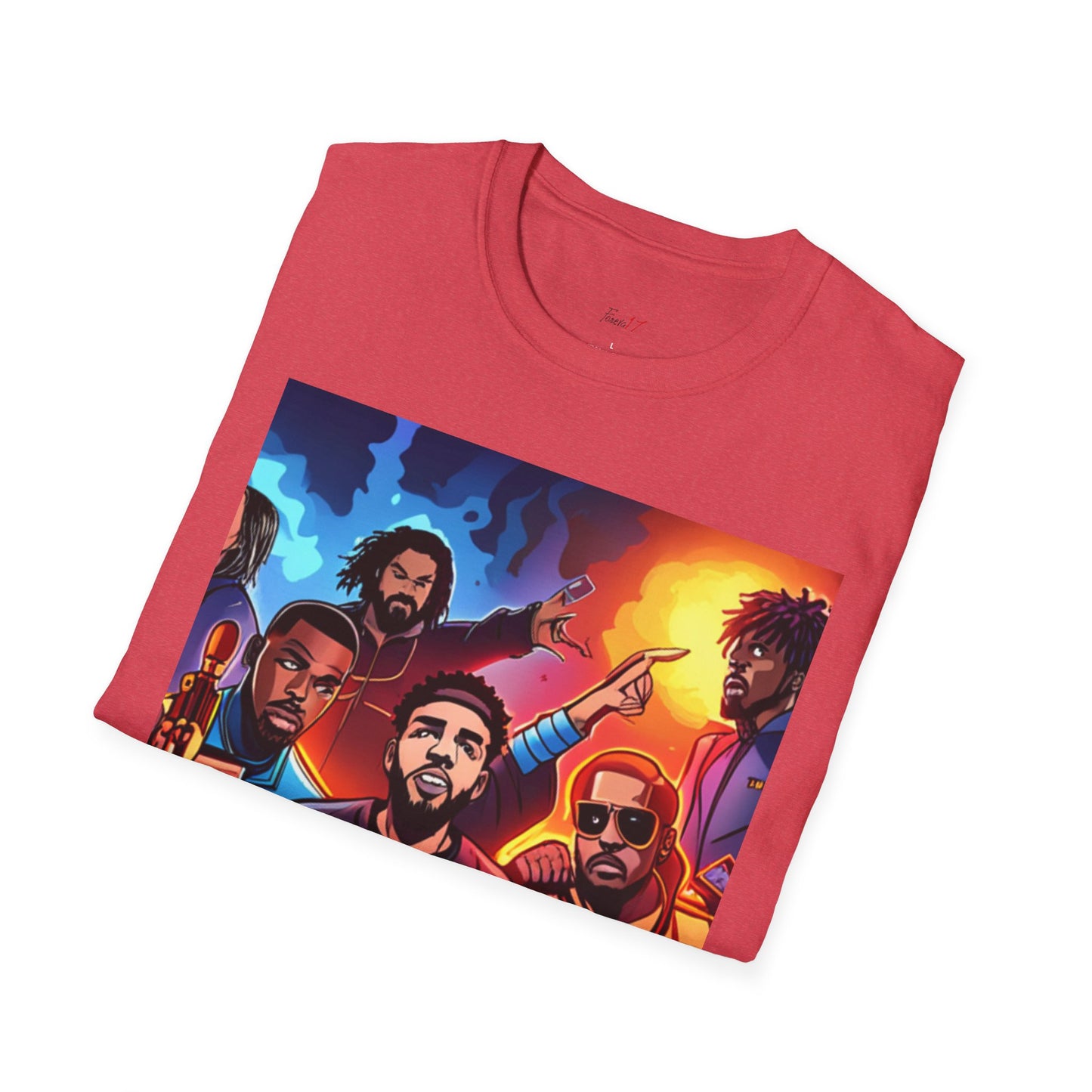 BIG 3 Unisex Softstyle T-Shirt with J Cole, Kendrick Lamar, and Drake Design