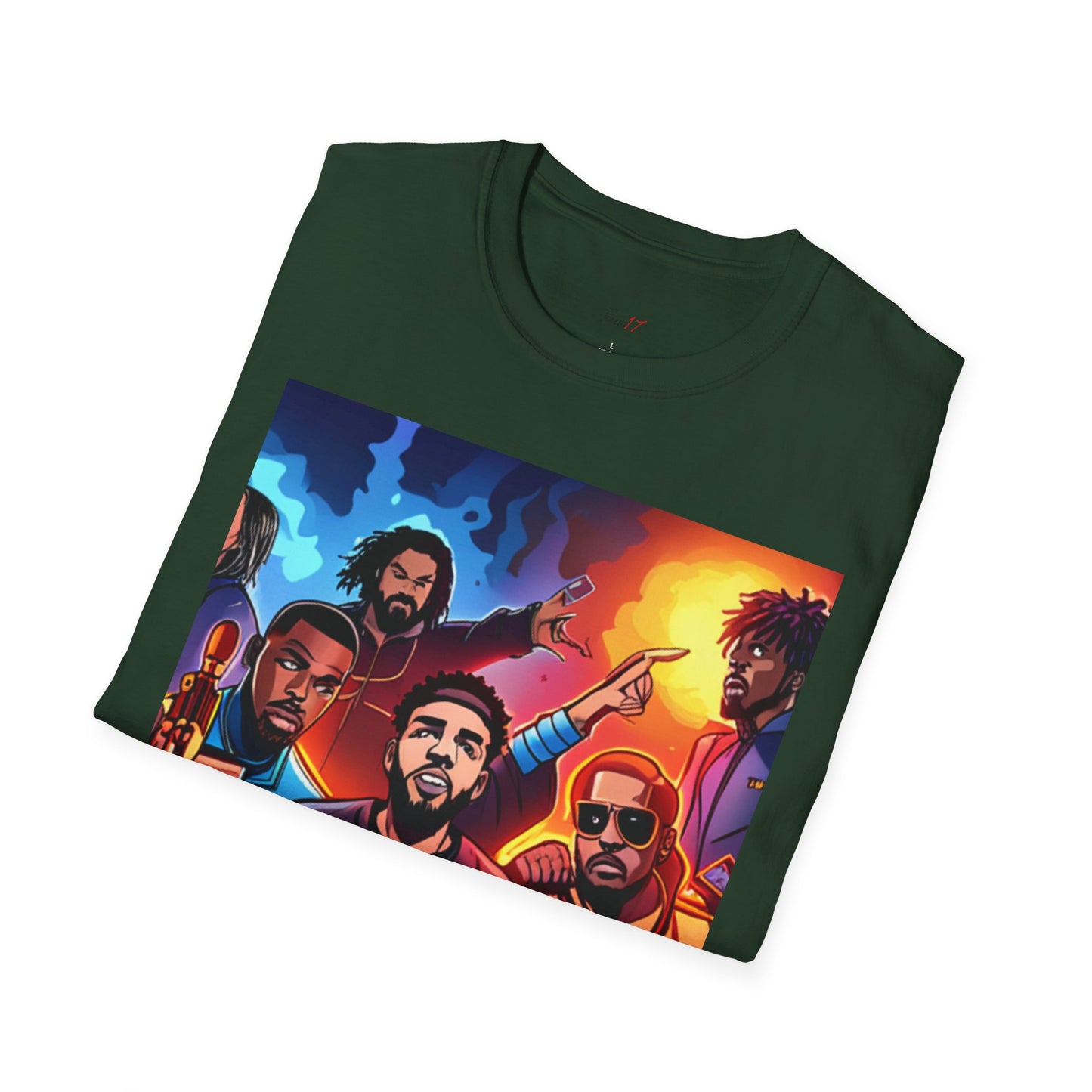 BIG 3 Unisex Softstyle T-Shirt with J Cole, Kendrick Lamar, and Drake Design