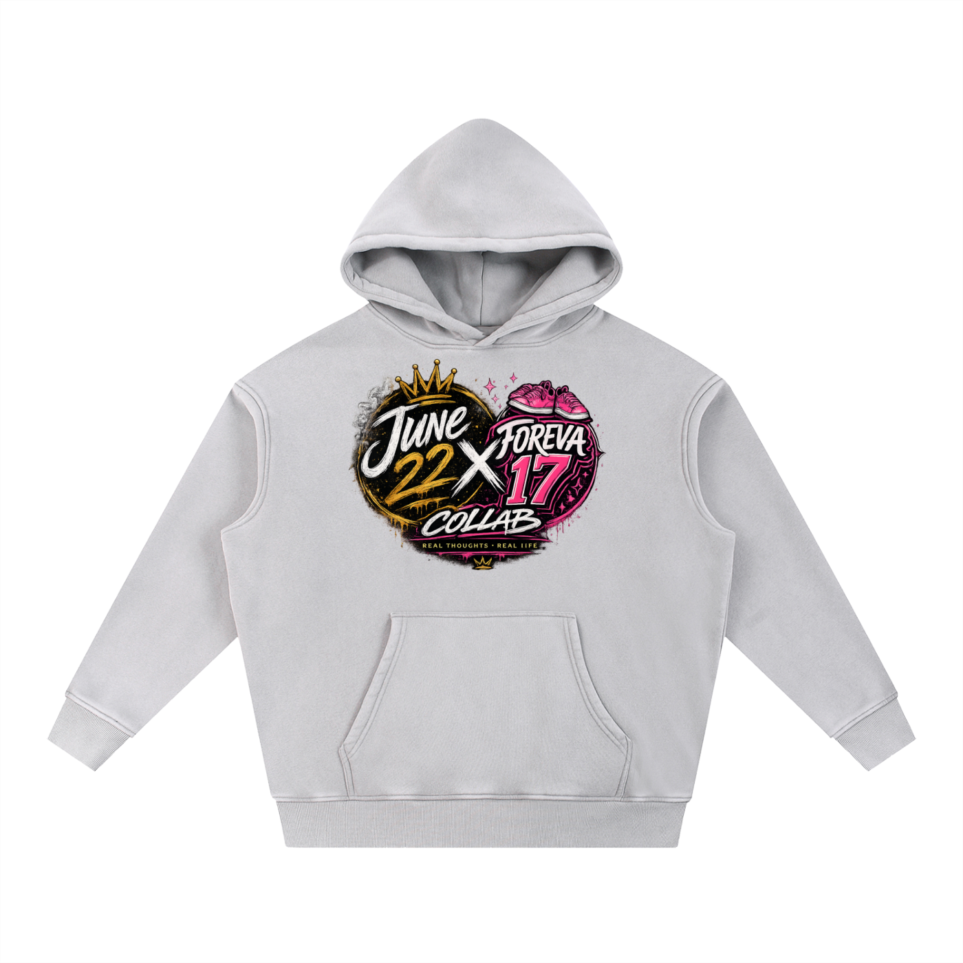 Foreva17 x June 22 Snow Wash Fleece Oversize Hoodie