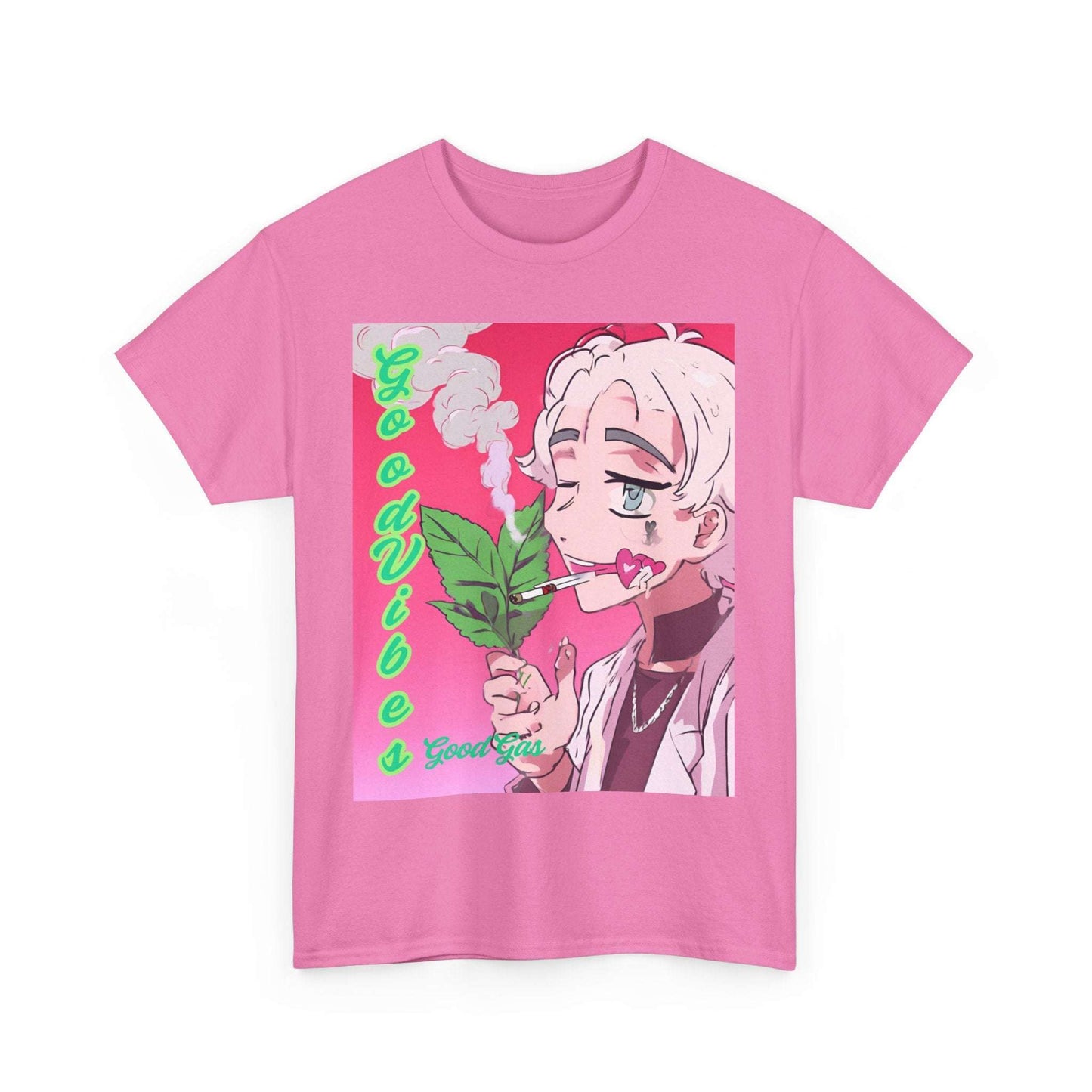 Good Vibes Cupid 420 Unisex Heavy Cotton Tee - Retro Anime Style T-Shirt