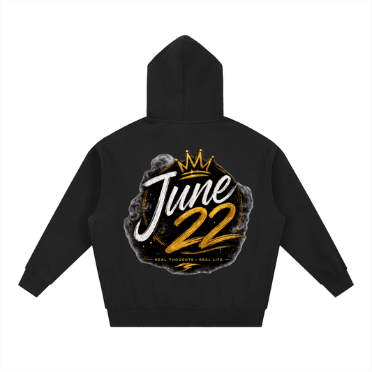 Foreva17 x June 22 Essential Oversized Boxy Fit Fleece Hoodie